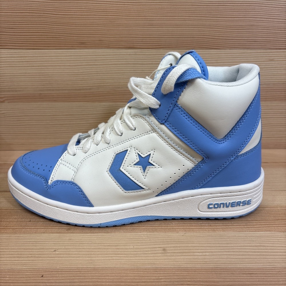 Converse Weapon Mid Men's Sz 9.5 Light Blue  Leather UNC  Sneakers A10597C